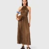 Maxi-jurk met plooien