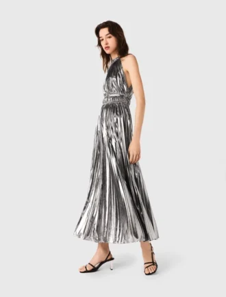 Maxi-jurk met plooien