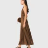 Maxi-jurk met plooien