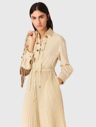 Maxi-jurk met plooien en oogjes