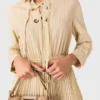 Maxi-jurk met plooien en oogjes