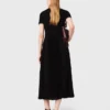 Maxi-jurk met plooien en polokraag Maxi-jurk met plooien en polokraag