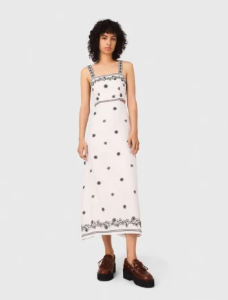 Maxi-jurk met uitgesneden details en borduursels