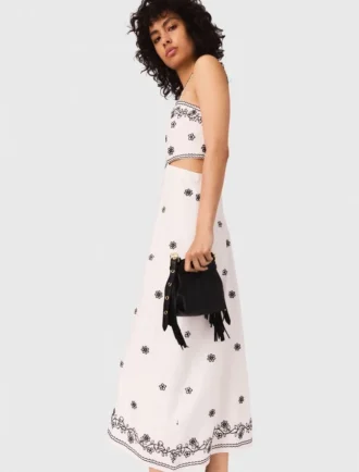 Maxi-jurk met uitgesneden details en borduursels