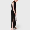 Maxi-jurk met uitsnijding in de taille