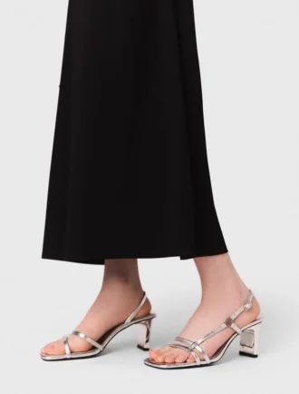 Metallic sandalen met hak en bandjes