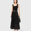 Maxi-jurk van gebreide stof met strass