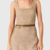 Maxi-jurk van gebreide stof met strass