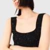 Maxi-jurk van gebreide stof met strass