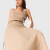 Maxi-jurk van gebreide stof met strass