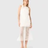 Maxi-jurk van gehaakt materiaal met strass