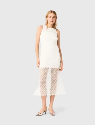 Maxi-jurk van gehaakt materiaal met strass