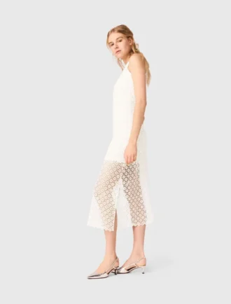 Maxi-jurk van gehaakt materiaal met strass