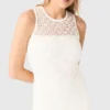Maxi-jurk van gehaakt materiaal met strass
