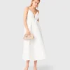 Maxi-jurk van taffeta met juwelen