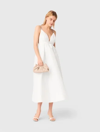 Maxi-jurk van taffeta met juwelen