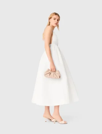 Maxi-jurk van taffeta met juwelen