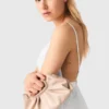 Maxi-jurk van taffeta met juwelen