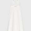 Maxi-jurk van taffeta met juwelen