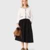 maxi-rok met contrasterende tailleband maxi-rok met contrasterende tailleband