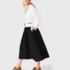 maxi-rok met contrasterende tailleband maxi-rok met contrasterende tailleband