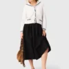 maxi-rok met contrasterende tailleband maxi-rok met contrasterende tailleband