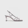 Metallic sandalen met hak en bandjes