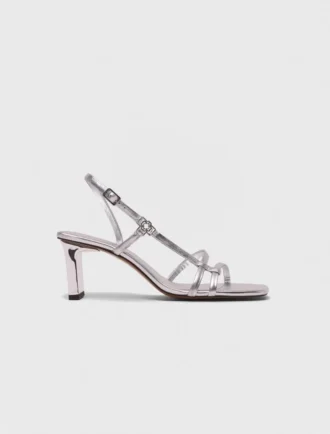 Metallic sandalen met hak en bandjes
