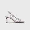 Metallic sandalen met hak en bandjes