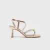 Metallic sandalen met meerdere bandjes