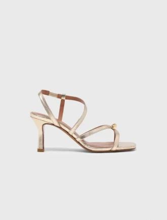 Metallic sandalen met meerdere bandjes