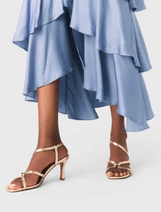 Metallic sandalen met meerdere bandjes
