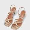 Metallic sandalen met meerdere bandjes