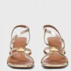Metallic sandalen met meerdere bandjes