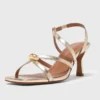 Metallic sandalen met meerdere bandjes