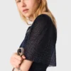 Midi-jurk met metallic ruches