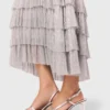 Midi-jurk met metallic ruches