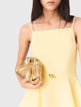 Milpli mini-clutch van metallic leer