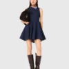 Mini-denimjurk met ruches