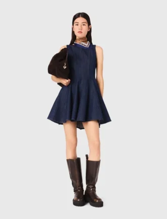 Mini-denimjurk met ruches
