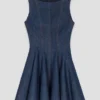 Mini-denimjurk met ruches