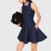 Mini-denimjurk met ruches
