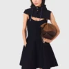 Mini gebreide babydoll-jurk
