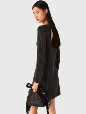 Mini-gebreide jurk met strass
