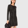 Mini-gebreide jurk met strass