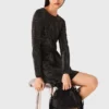 Mini-gebreide jurk met strass