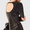 Mini-gebreide jurk met strass