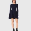 Mini-gebreide jurk met uitlopende rok