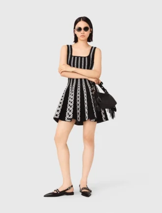 Mini-jacquard gebreide jurk