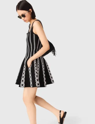 Mini-jacquard gebreide jurk